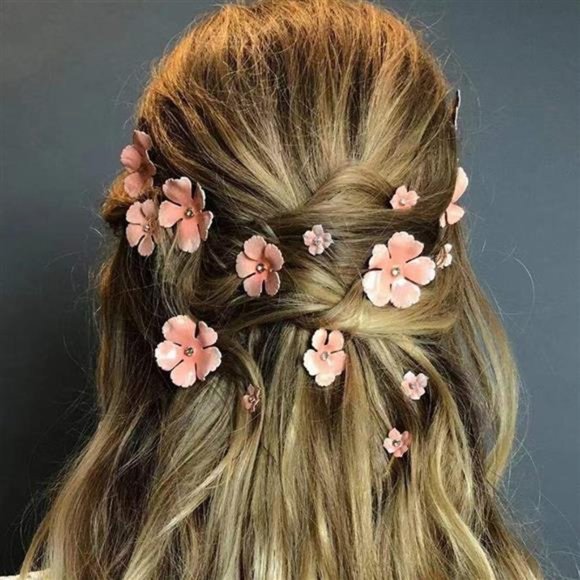 5 pcs Wedding Hair Pins Flower Bridal Hair Clips Flower Decorative Hair Jewelry - Picture 1 of 4